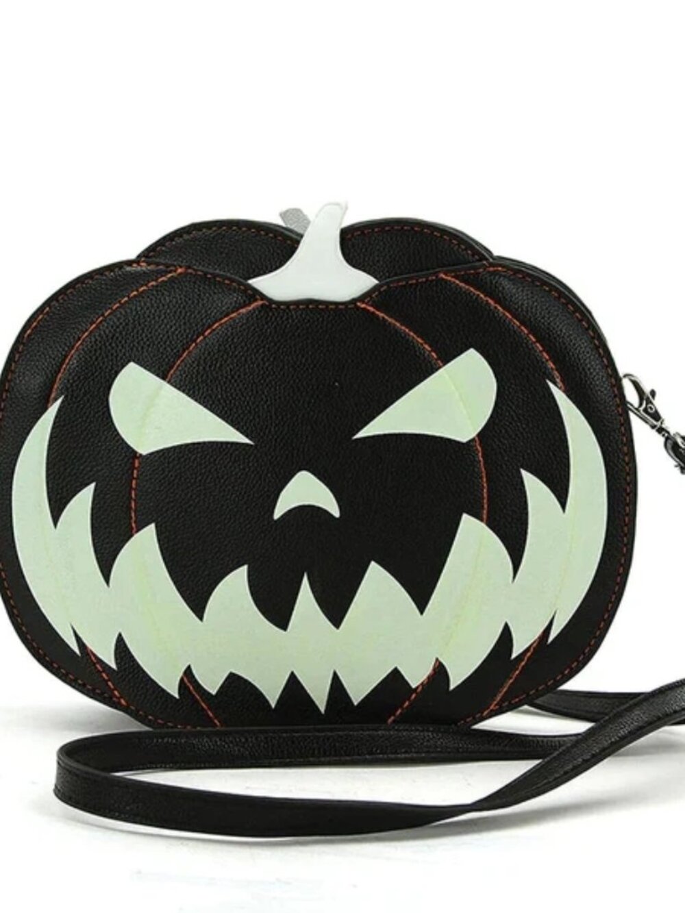 Sleepyville Critters ✦ Pumpkin Queen Crossbody Bag ✦ Vegan Leather Adjustable - Picture 7 of 11